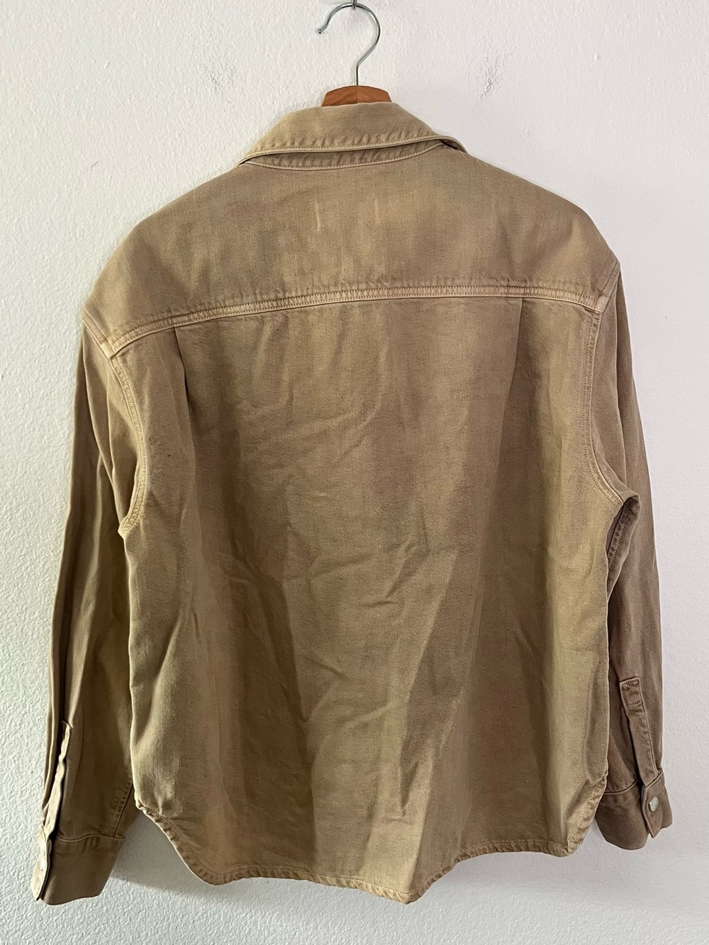 AGOLDE Aiden High Low Button Up Shirt Cotton Oversized Root Beer Tan Size XS - Picture 8 of 10